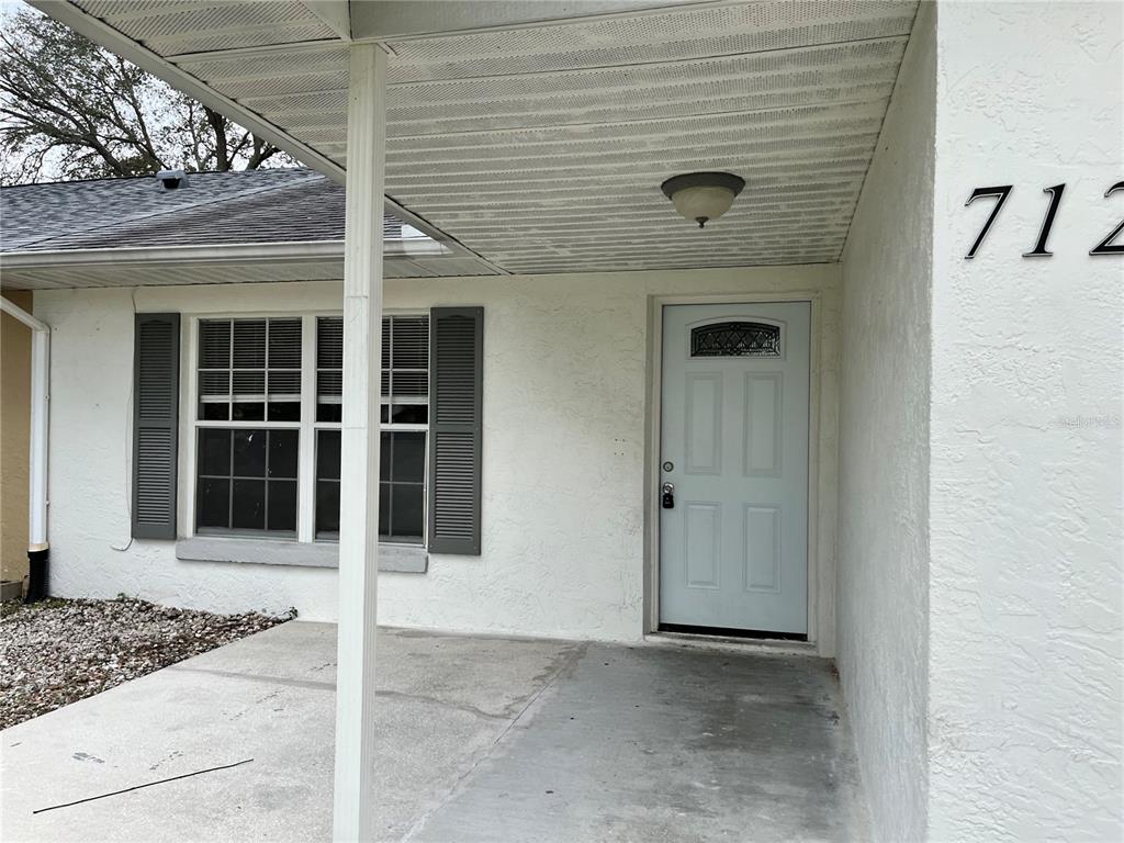 a view of a door of the house