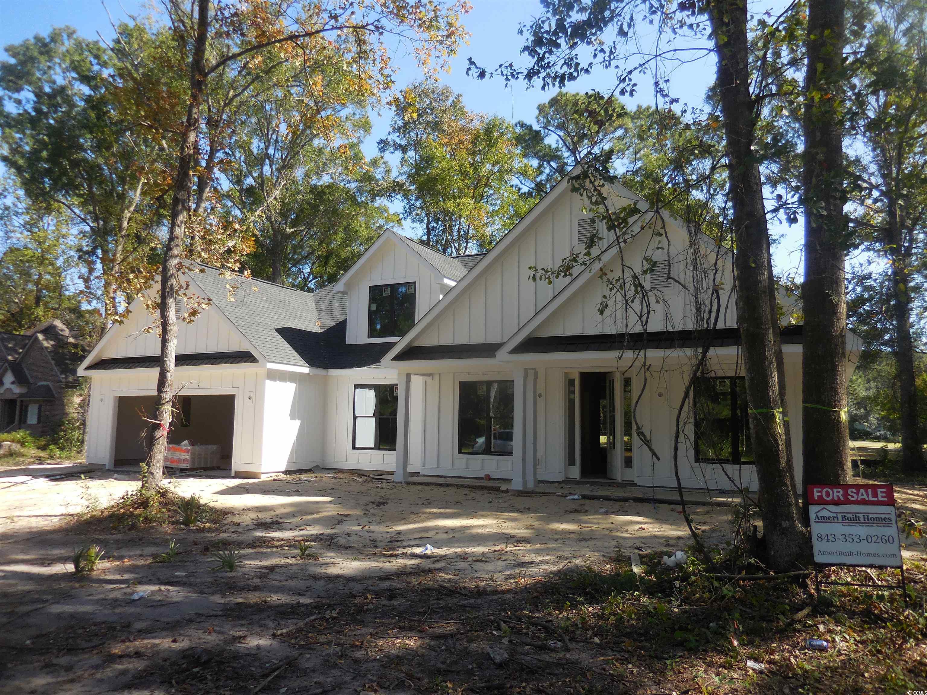 Modern farmhouse with a garage