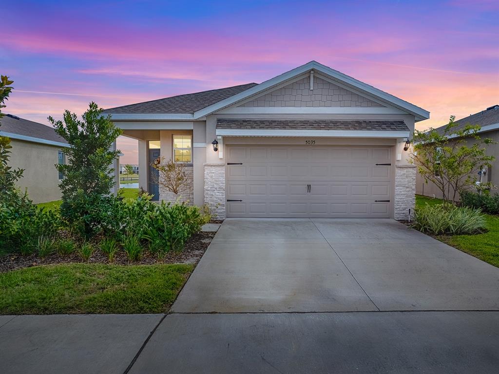 House front in evening