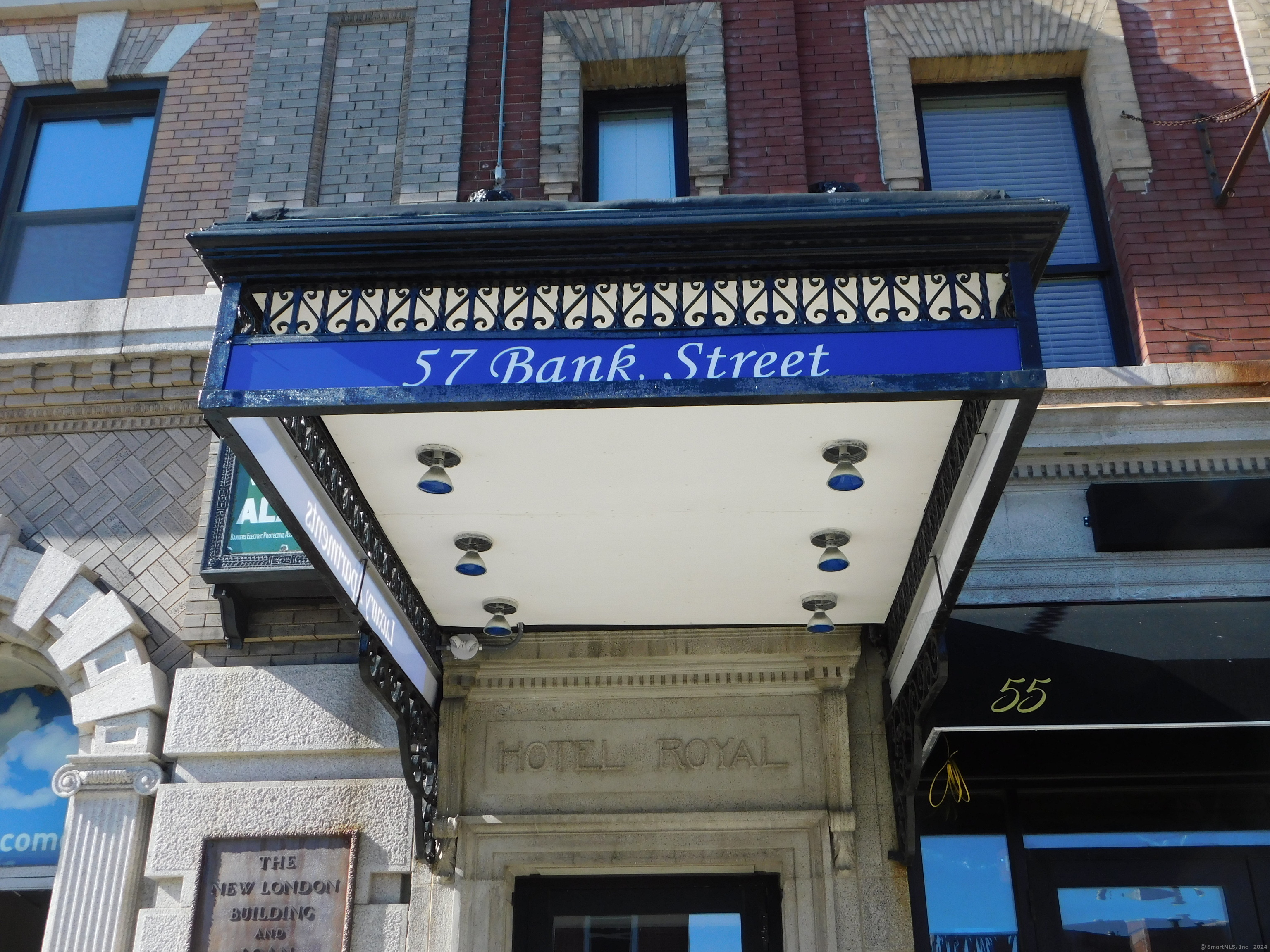 a front view of a building with entryway