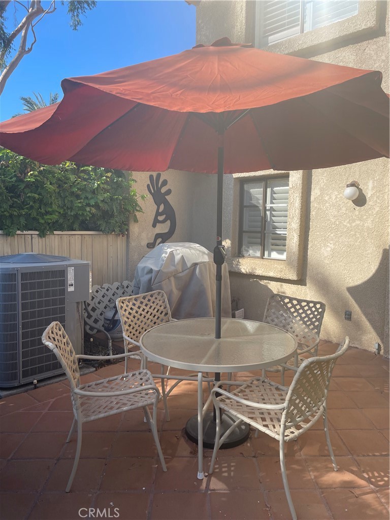 a table and chairs in patio