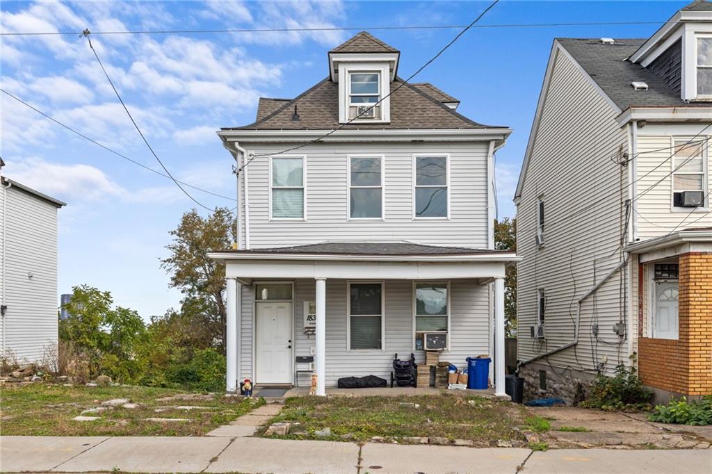 a front view of a house