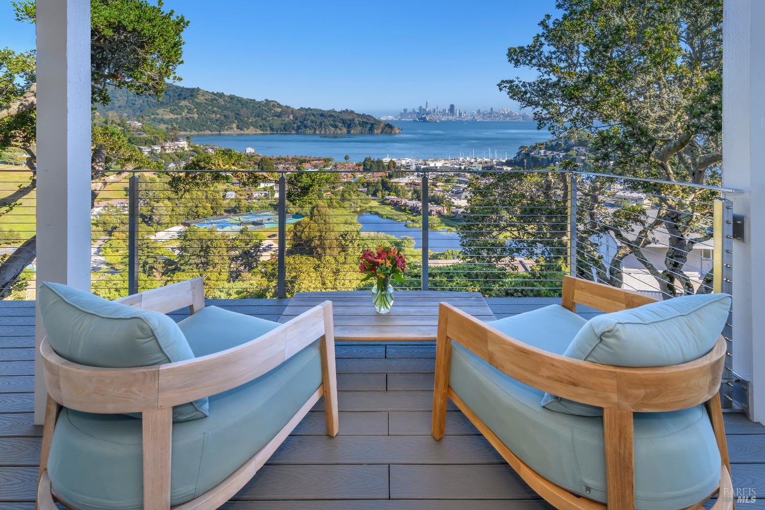 a view of swimming pool from a outdoor seating