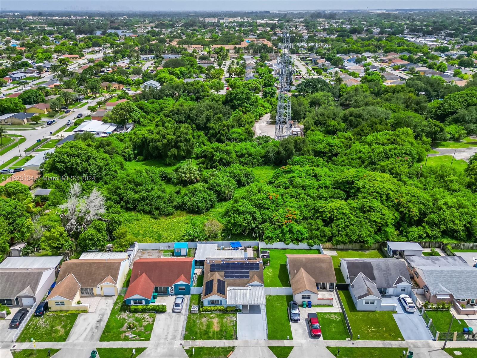 an aerial view of multiple house