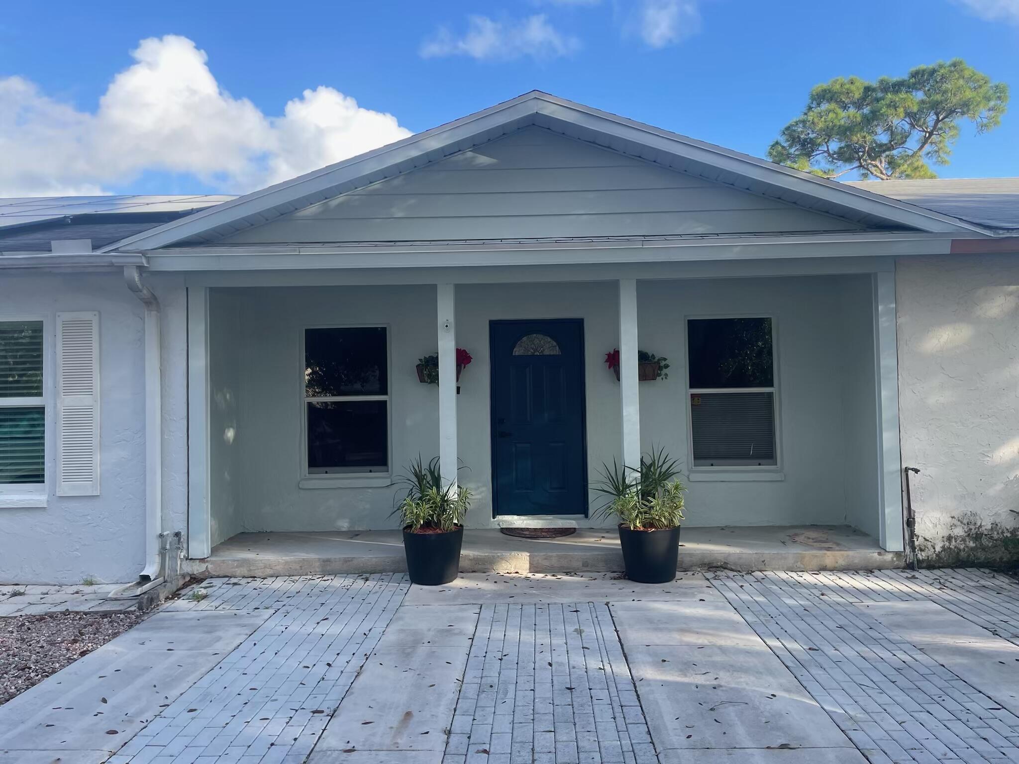 a front view of a house