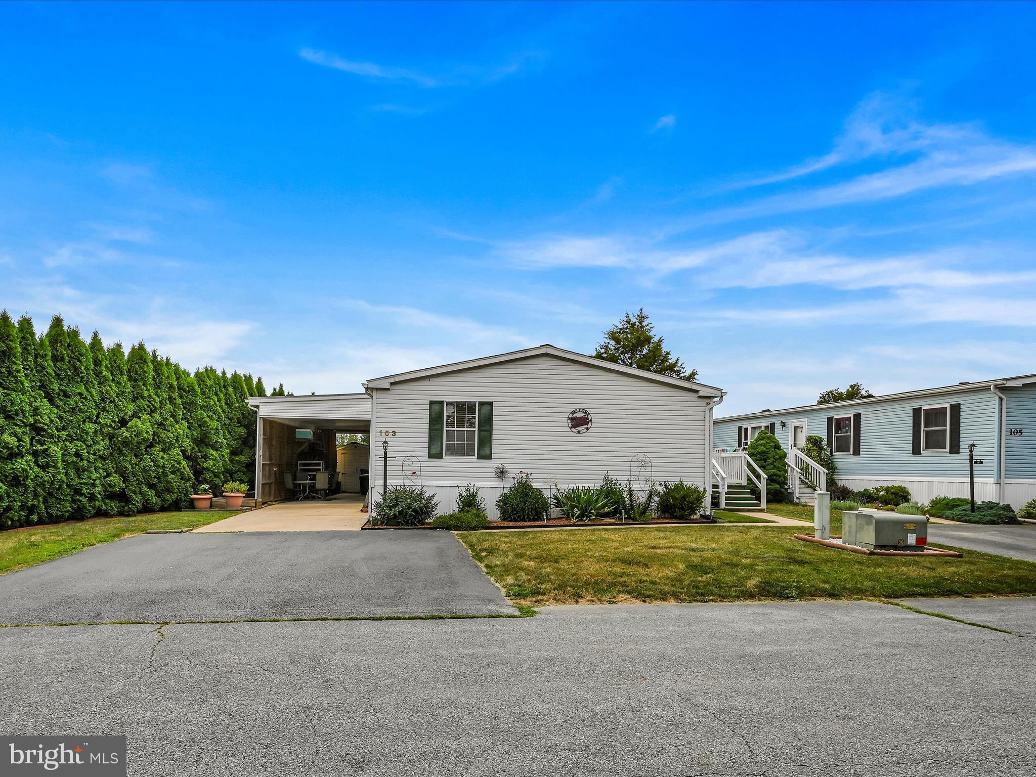 a view of house with yard and large tree in front of it