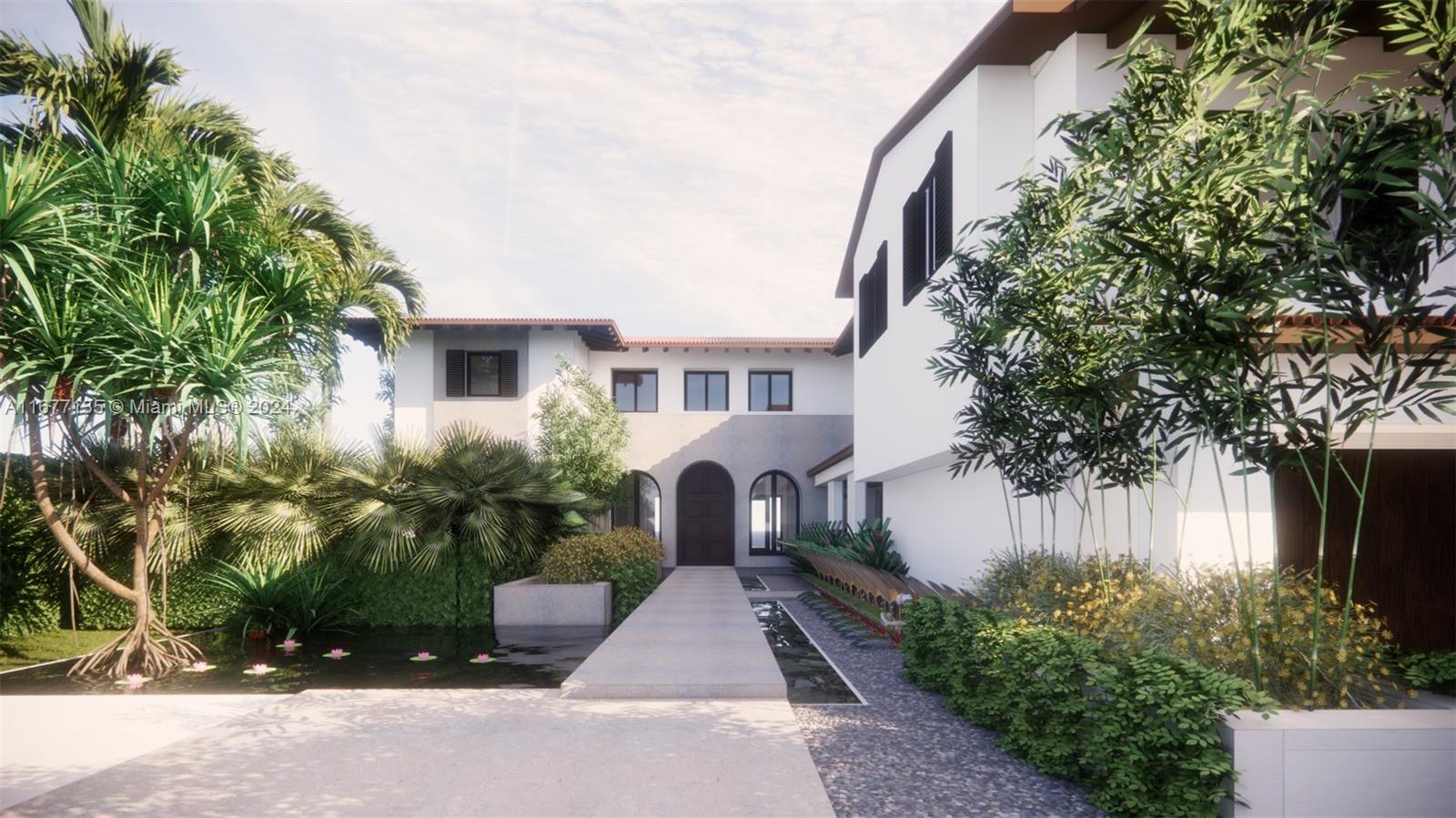 a view of house with yard and green space