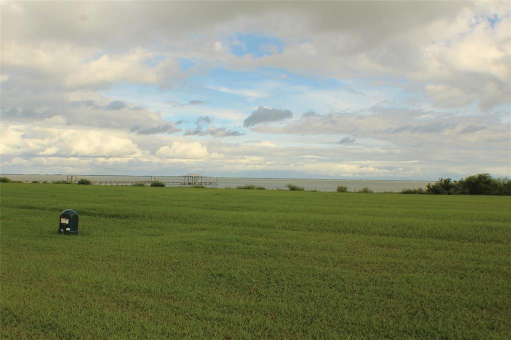 a view of outdoor space with garden and mountain view in back