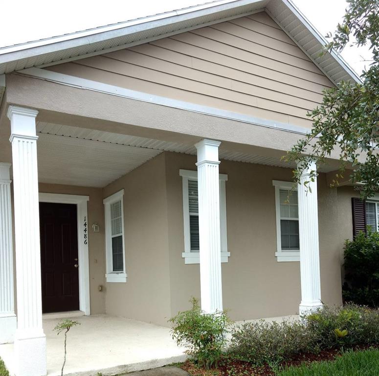 a front view of a house