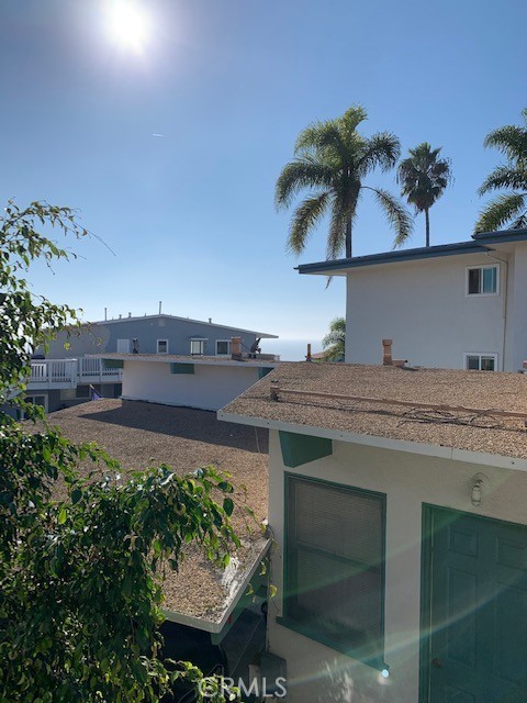 a view of a terrace with a garden