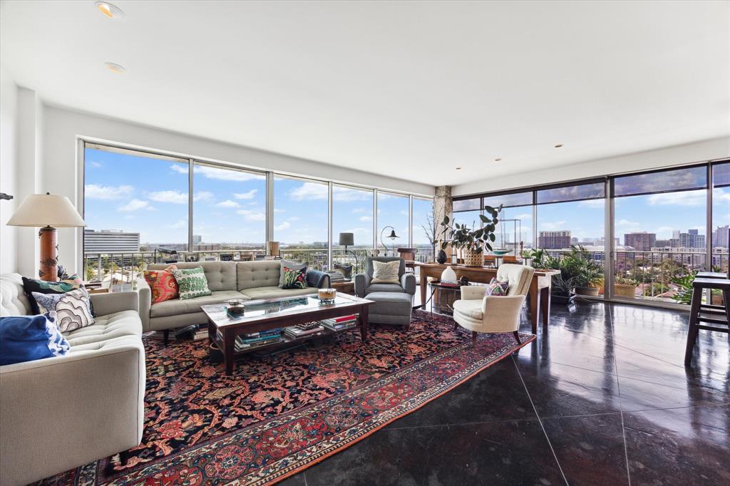 Stunning floor to ceiling views welcome you in to this sophisticated home in the iconic Willowick high-rise.  There is a seamless flow between living, dining and kitchen areas.