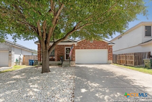 a tree in front of house with yard