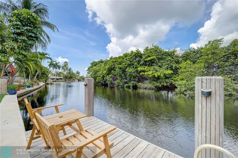 a view of a lake with a deck