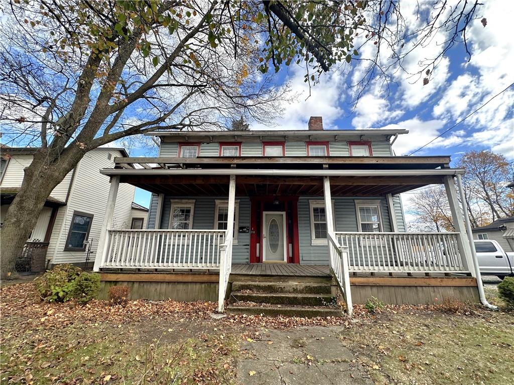 a front view of a house