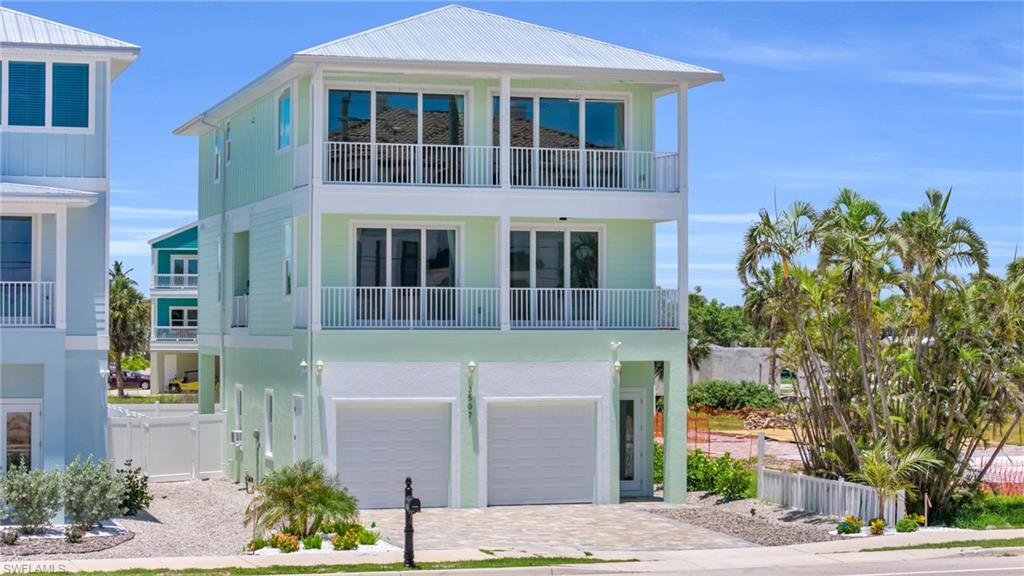 Beach home with Gulf facing balconies and garage