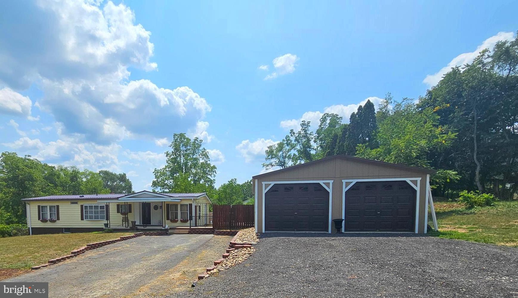 a view of a house with a backyard