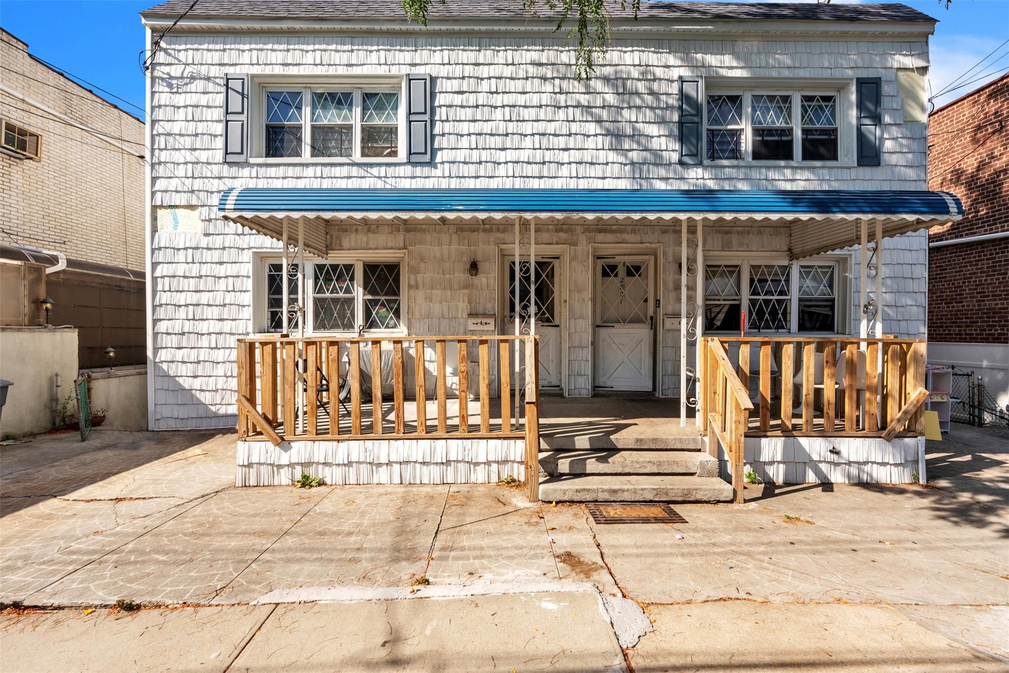 View of front of home featuring covered porch