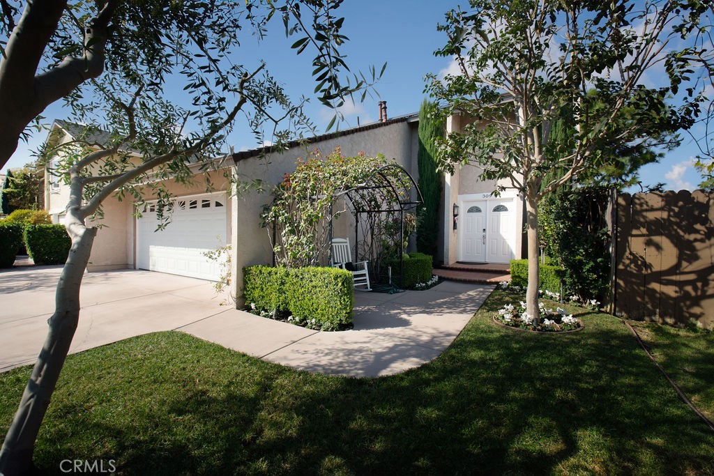 a view of a house with a tree in front of it