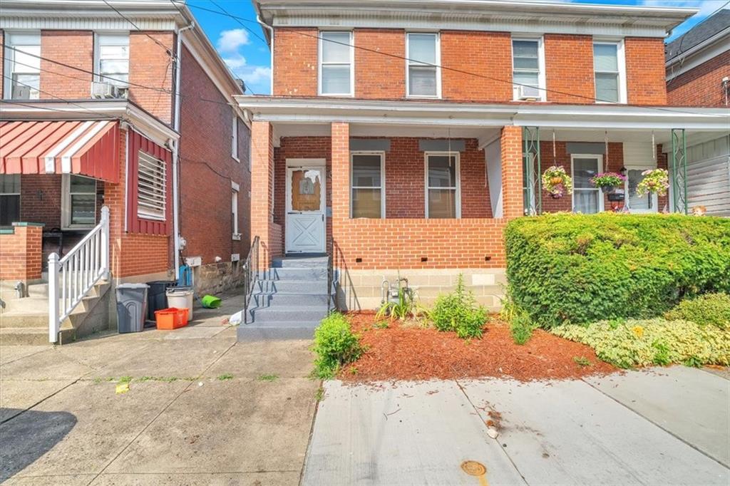 front view of a brick house