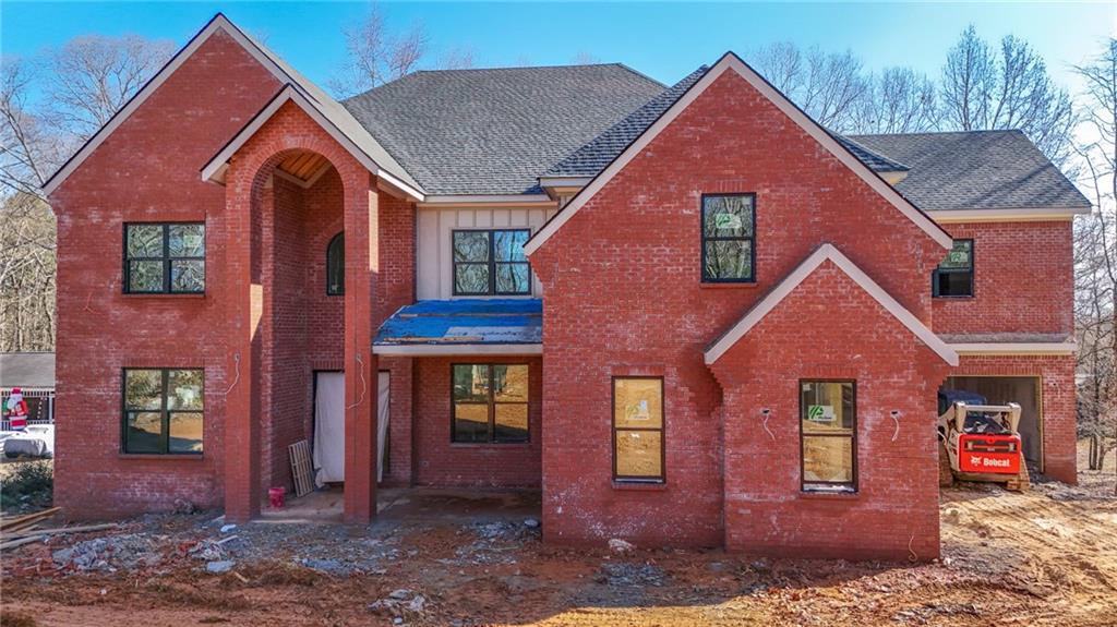 a front view of a house