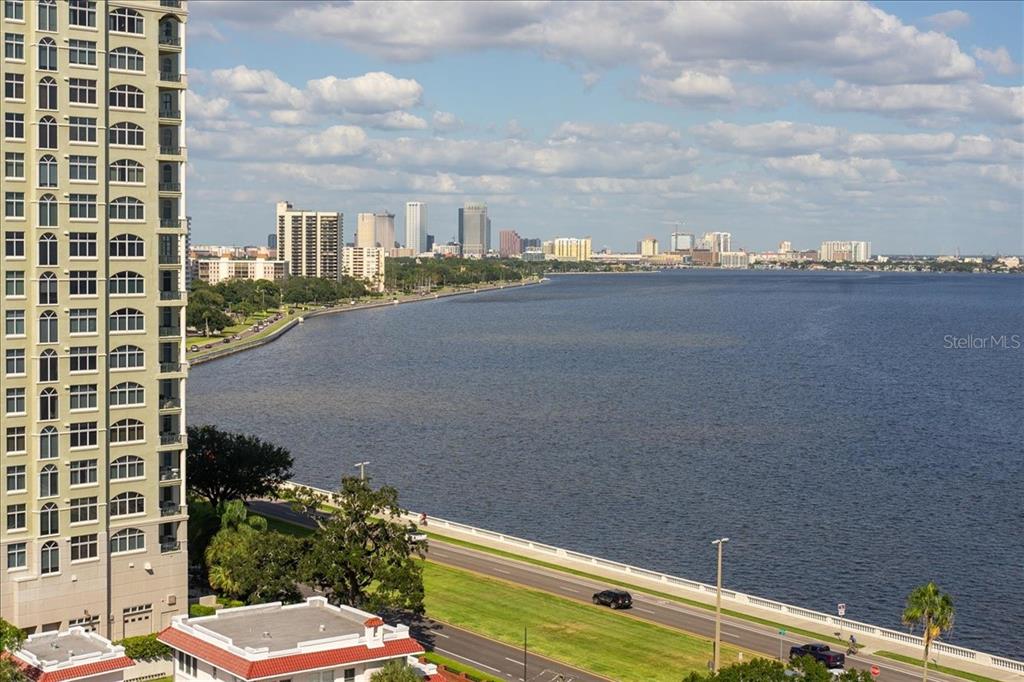 a view of balcony with city view