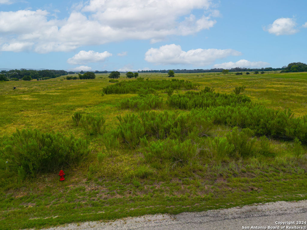 a view of an ocean and a yard