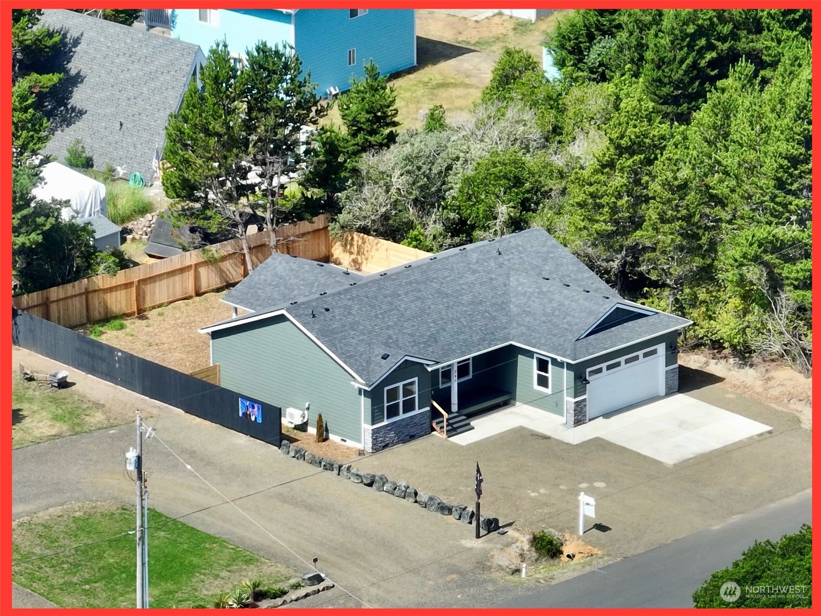 an aerial view of a house