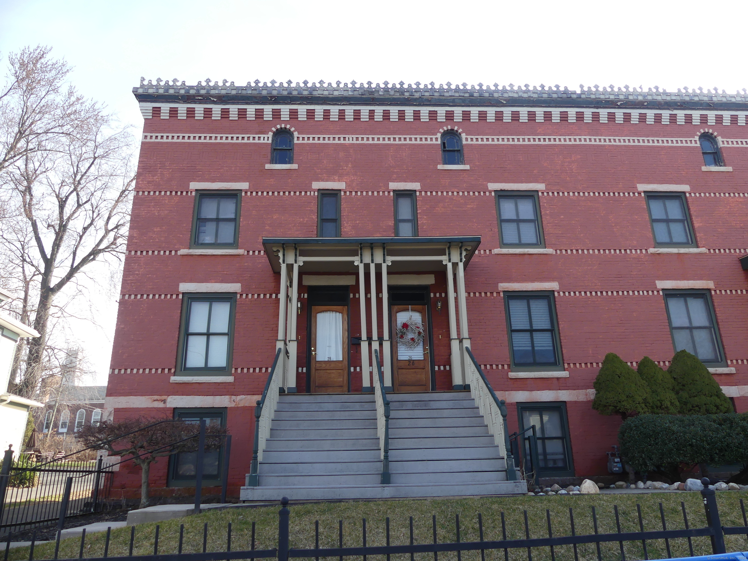 a front view of a house