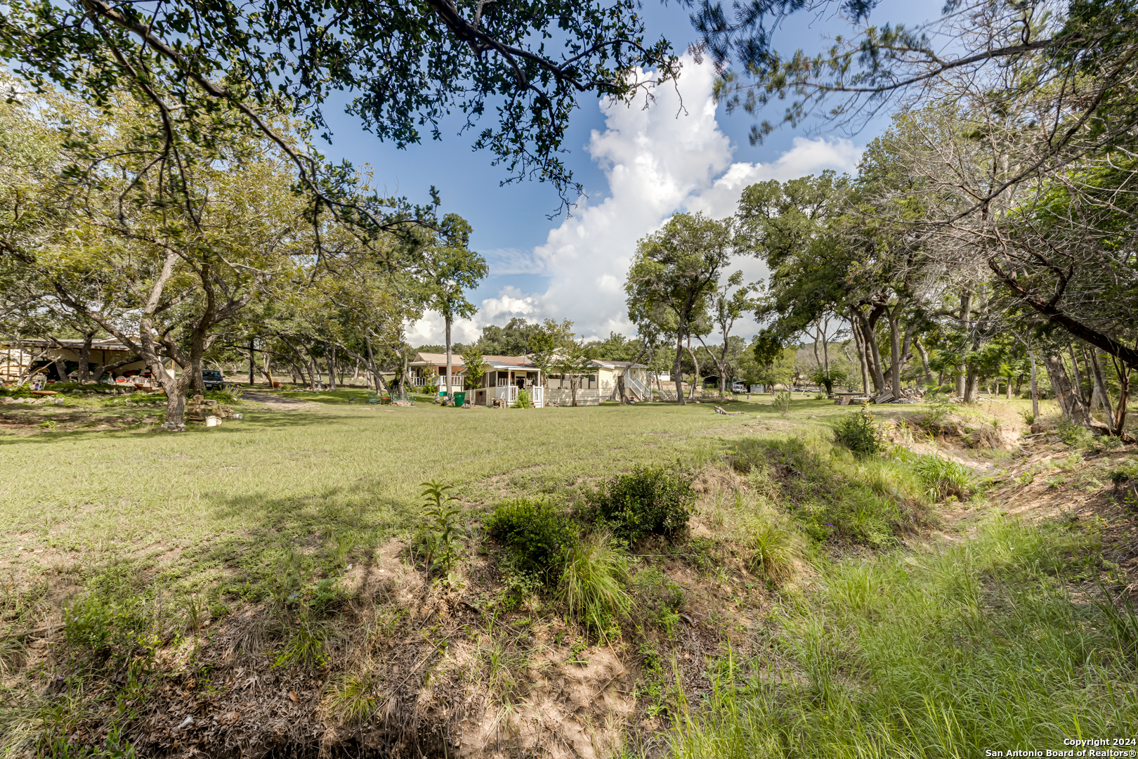 a view of yard with green space