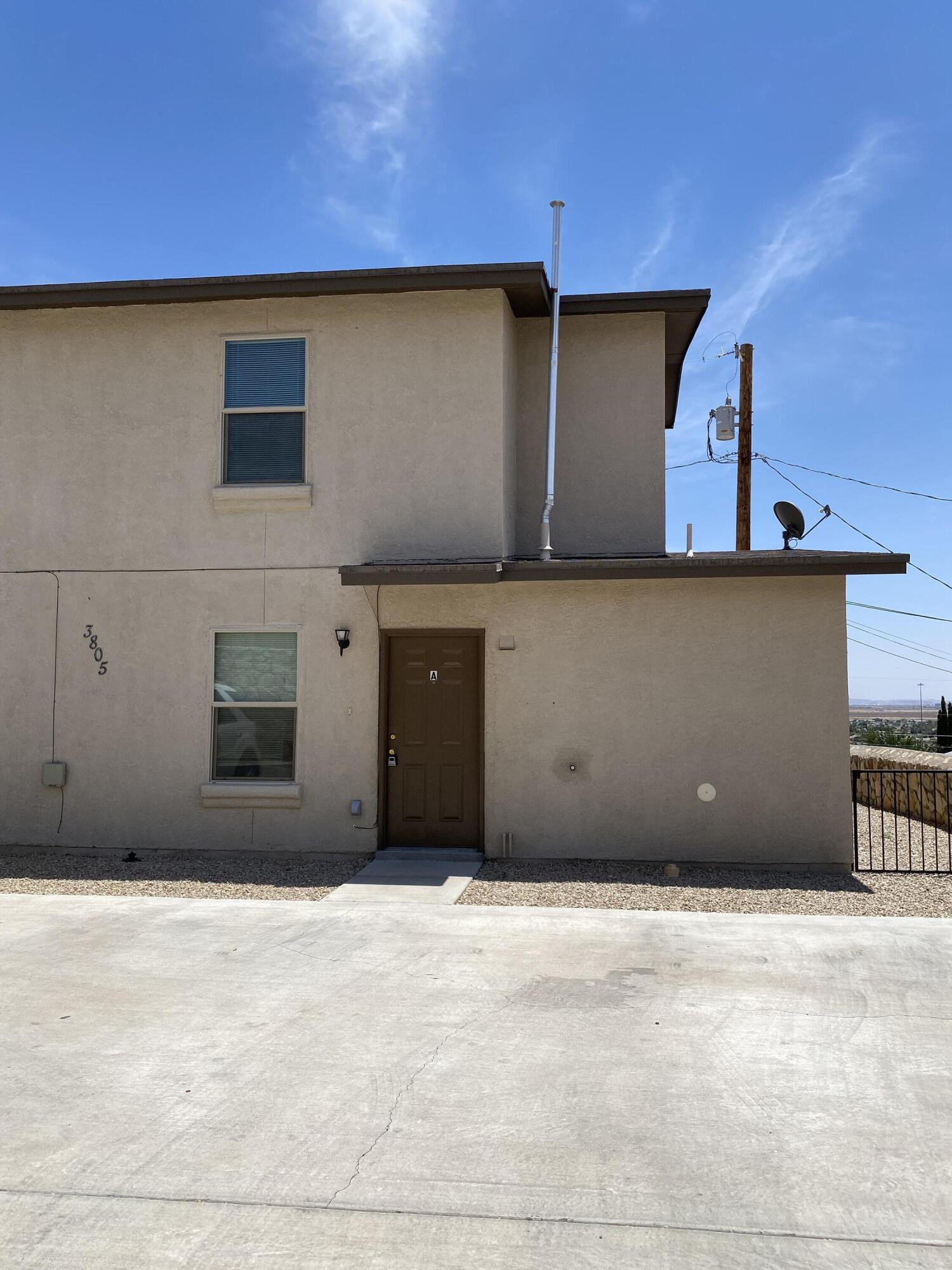 a side view of a garage