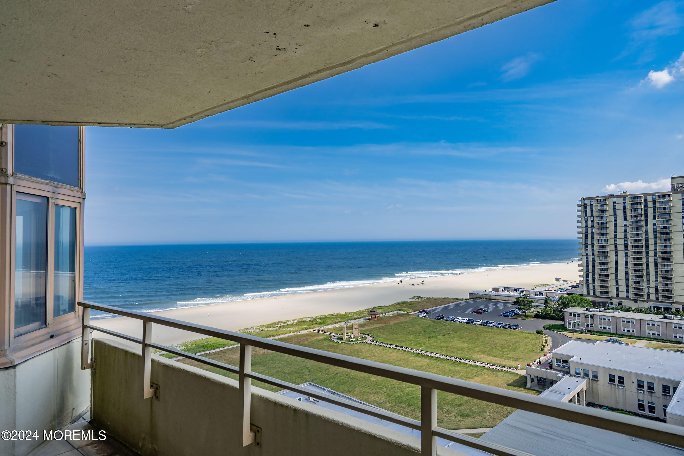 a view of an ocean from a balcony