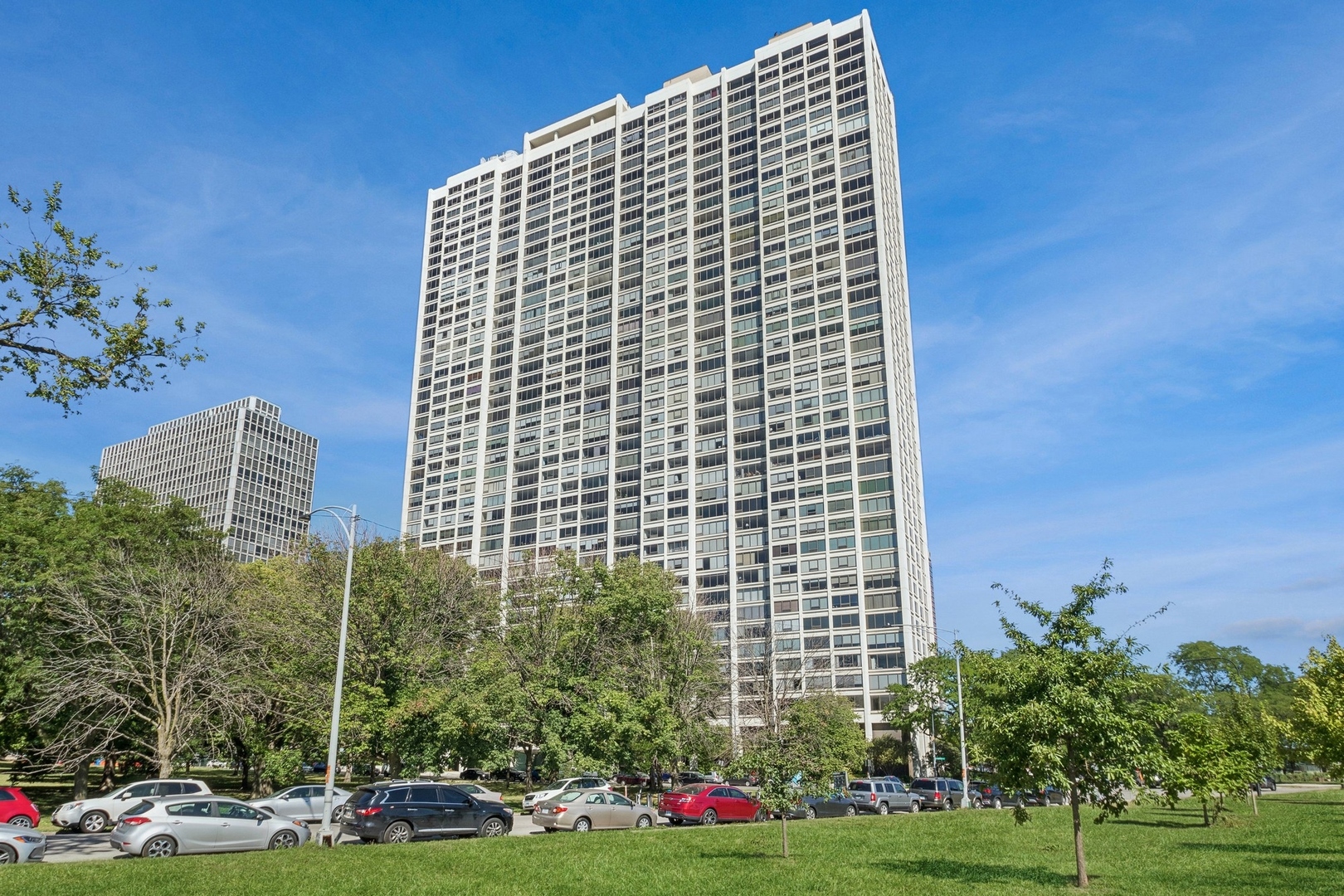 a front view of a building