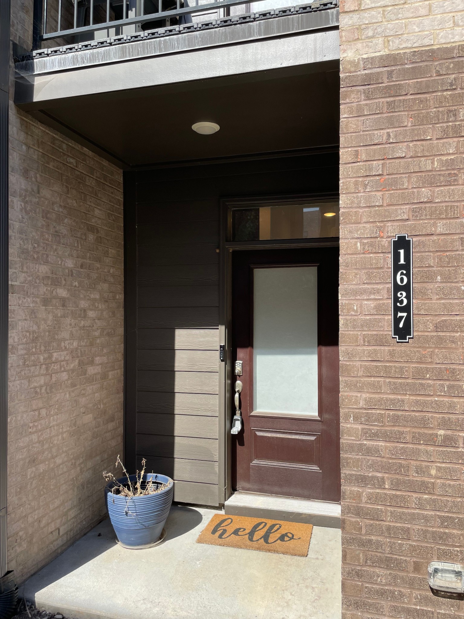 a view of a door of the house