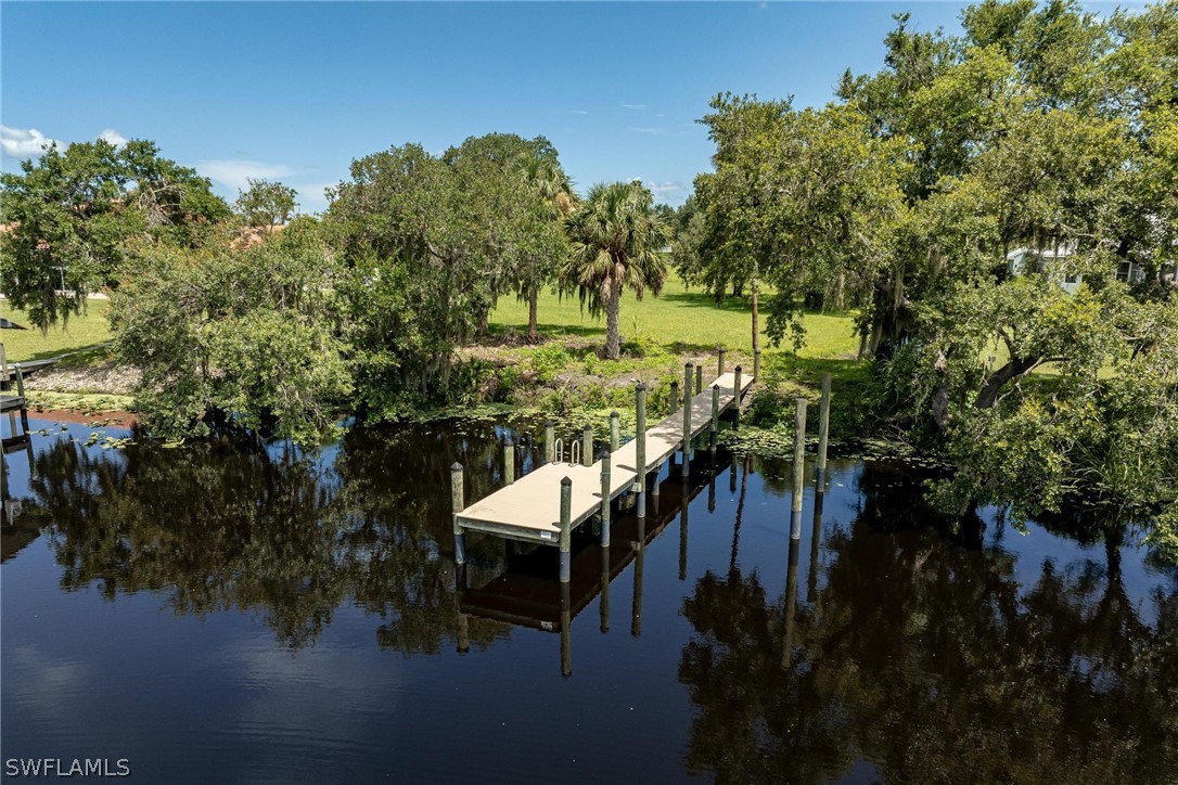 a view of a lake from a outdoor space