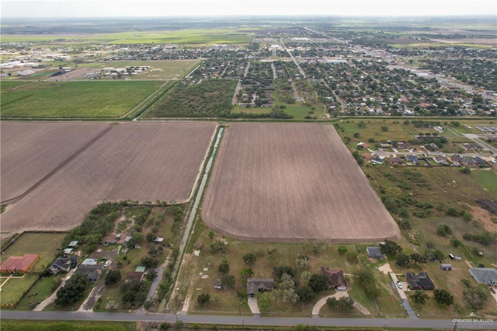 an aerial view of a house with a outdoor space