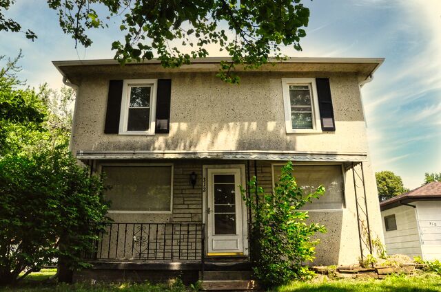 a front view of a house