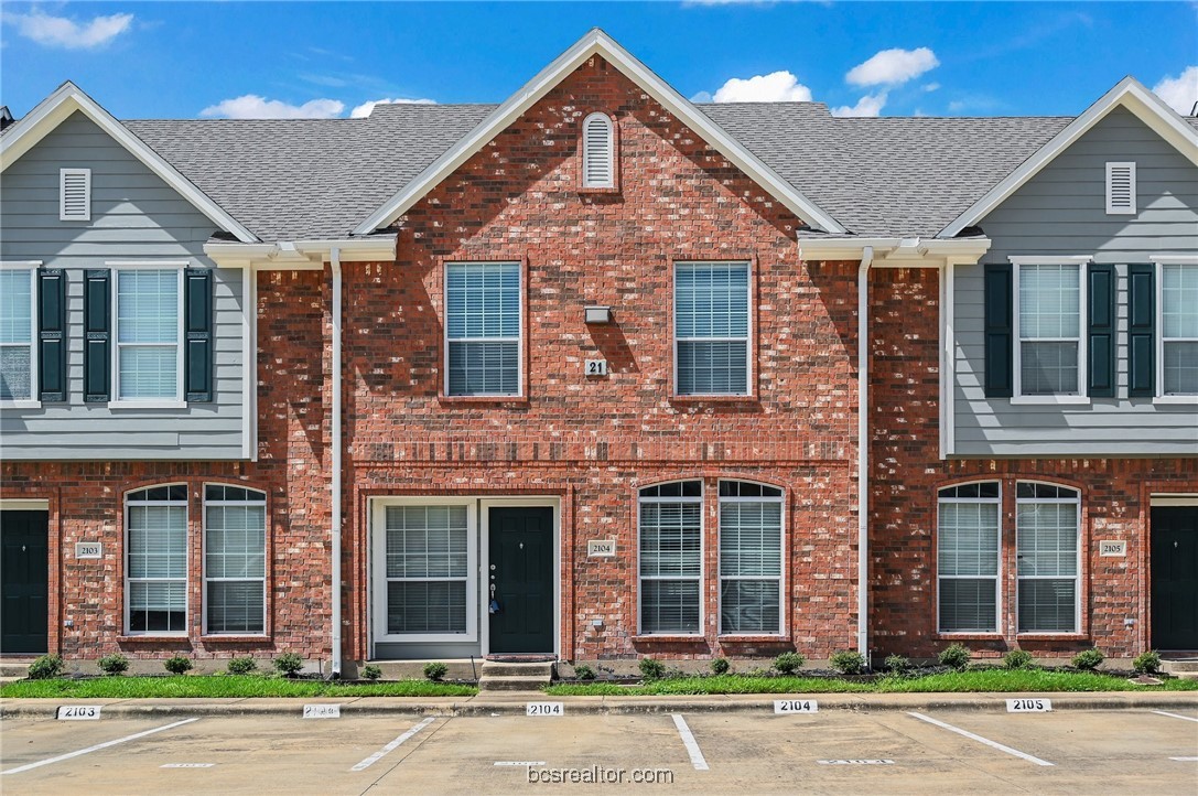 front view of a brick house