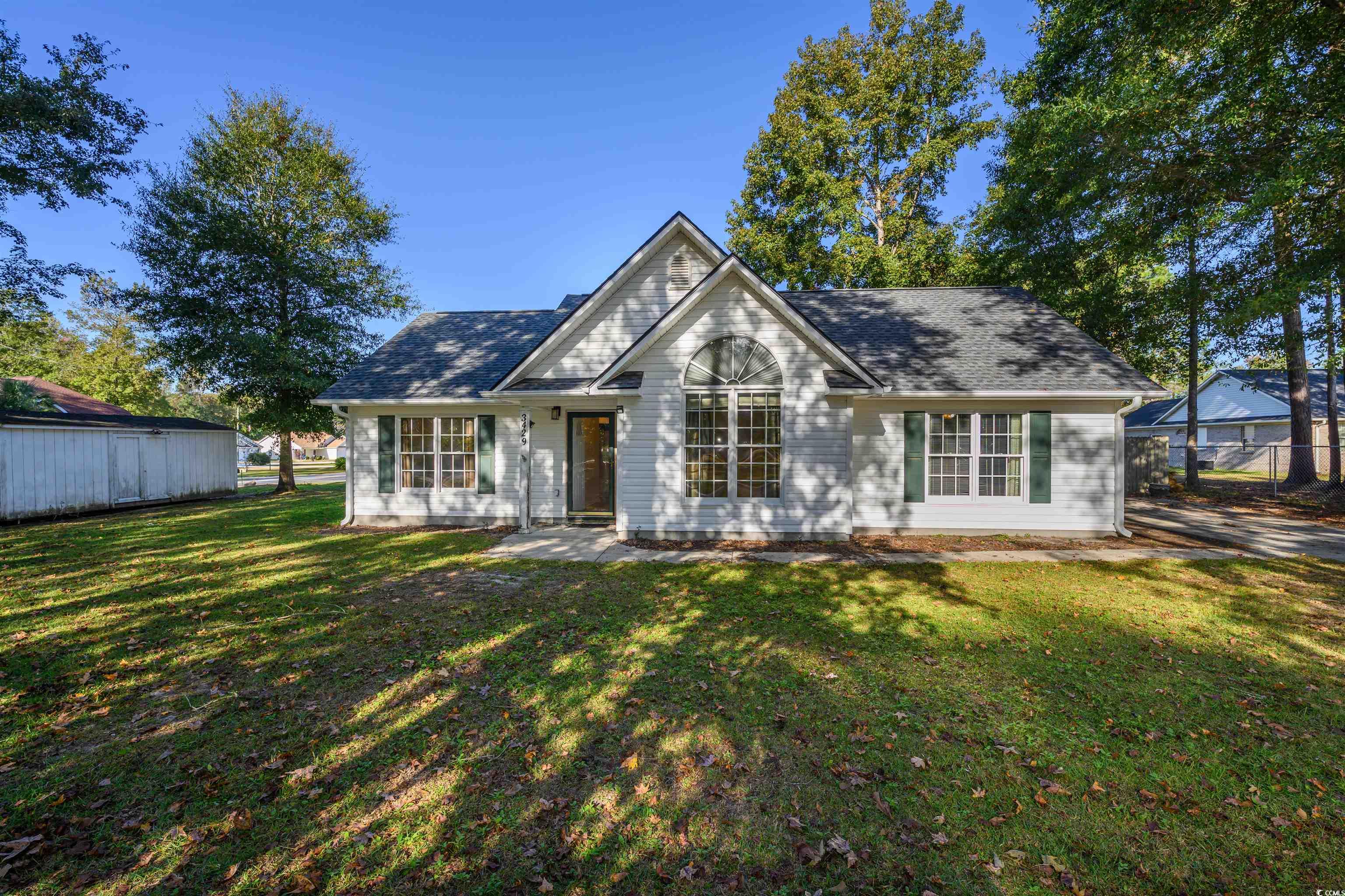 View of front of home with a front lawn