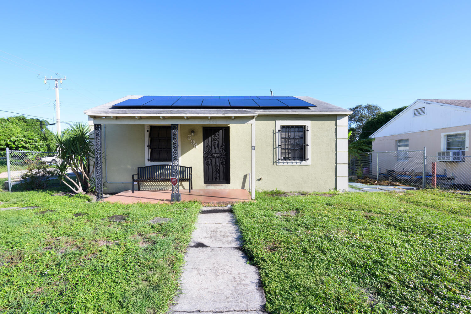 a view of a house with patio