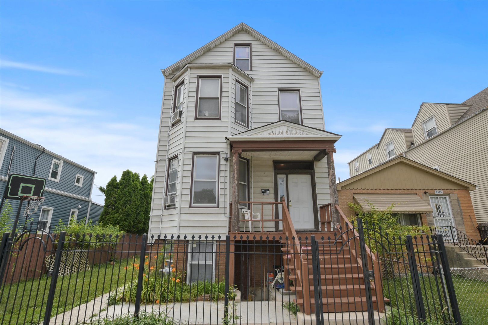 a front view of a house