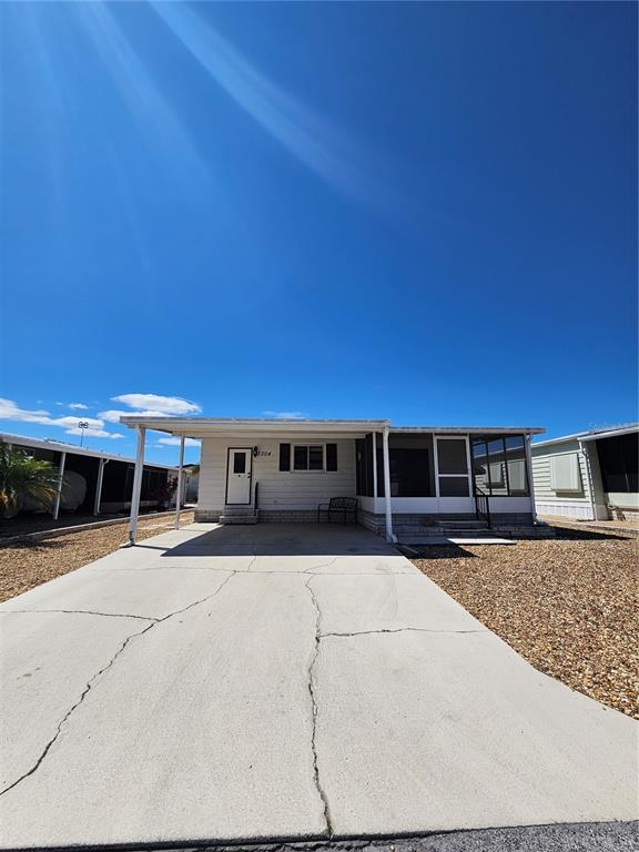 a view of a house with a patio