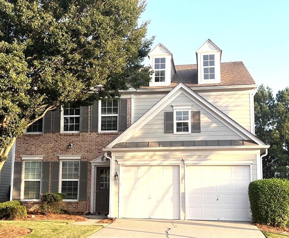 a front view of a house with a space