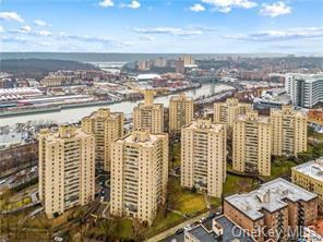 a view of a city with tall buildings