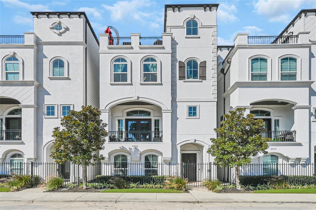 a front view of a multi story residential apartment building