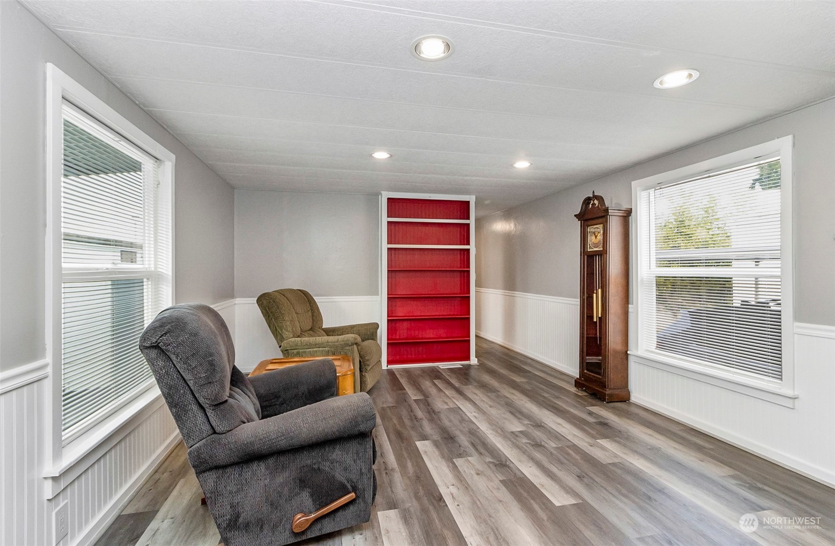 a living room with furniture