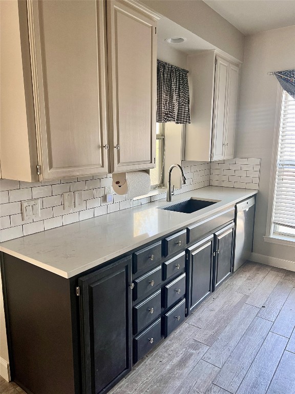 a bathroom with a double vanity sink and mirror