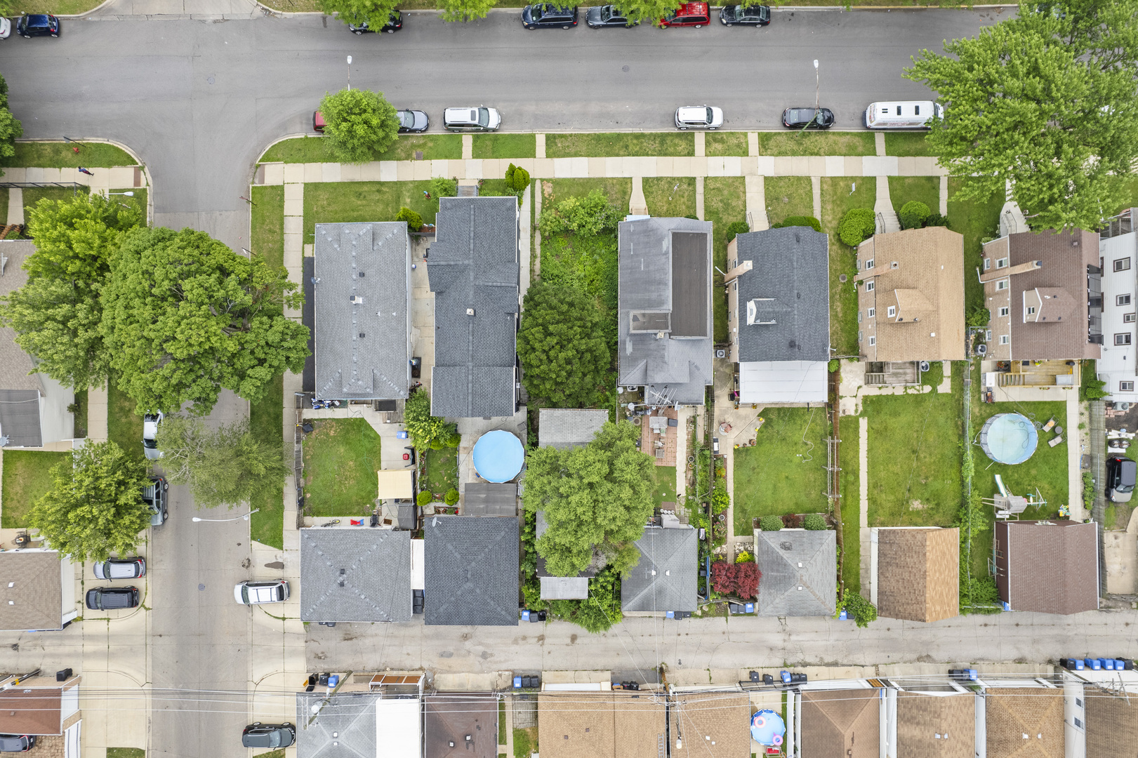 an aerial view of multiple house