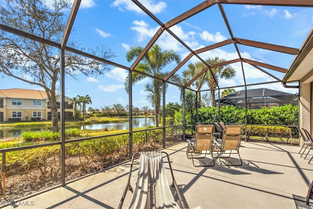 a view of a swimming pool with a patio