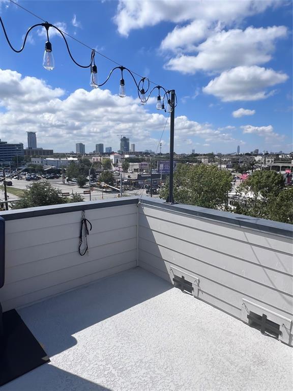 View of Heights Blvd towards Galleria from rooftop deck