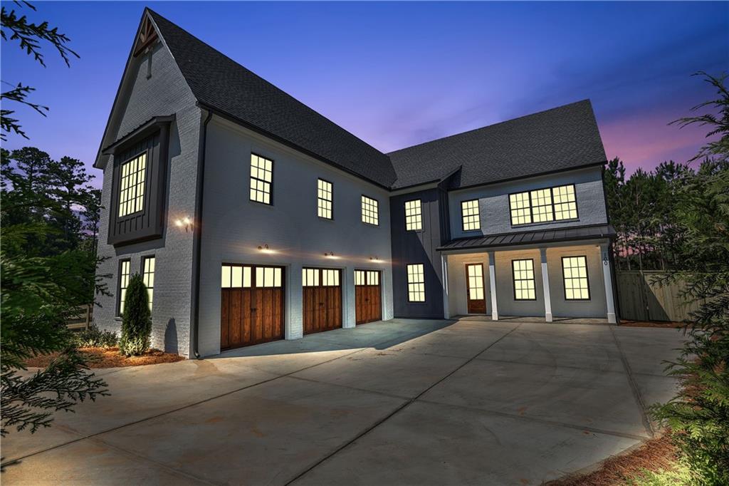 a front view of a building with brick walls